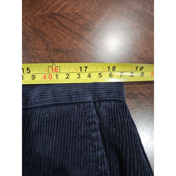 Vintage Y2K IZOD Corduroy Blue Pants Green Tree Print Preppy Straight Leg Mens - Picture 6 of 8